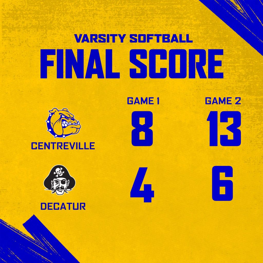Centreville softball sweeps Decatur in SW 10 DH